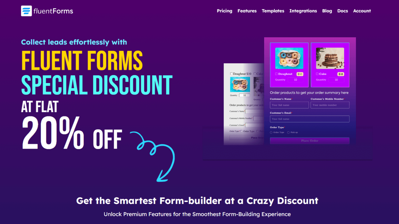 Fluent Forms Coupon Code - 30% OFF on all plans